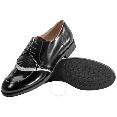 Tod's Womens Leather Lace-Up  Shoes in Black/ White XXW0VK0L4907LW0002