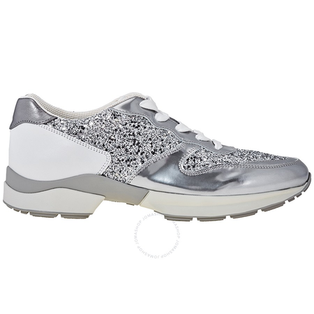 Tod's Womens Leather Sneakers in Silver/White/Grey XXW0UU0N6709UO0AFC
