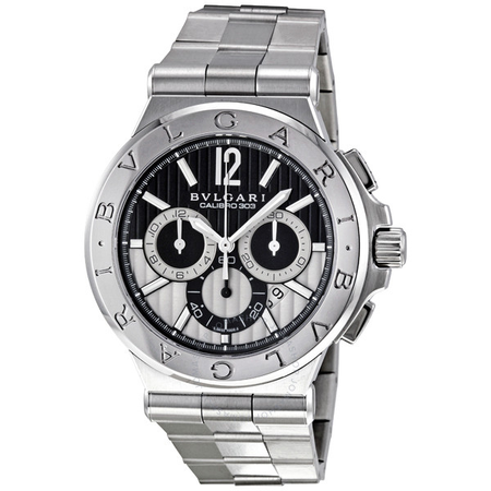 Bvlgari Diagono Black Chronograph Stainless Steel Men's Watch DG42BSSDCH DG42BSSDCH 101880