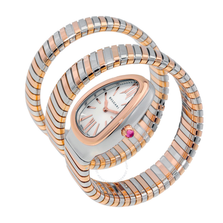 Bvlgari Serpenti Tubogas Silver Opaline Dial Quartz Ladies Watch 102236