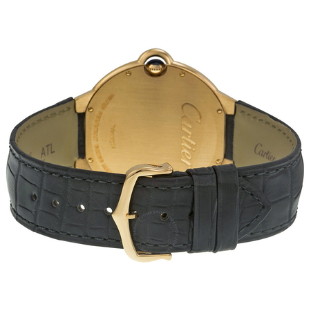 Cartier Ballon Bleu Mechanical Grey Dial Black Leather Strap Men's Watch W6920089