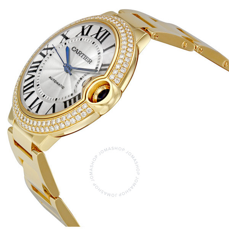 Cartier Ballon Bleu Silver Dial 18K Yellow Gold Men's Watch WE9007Z3