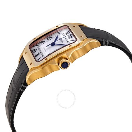 Cartier Santos De  Large Automatic Silver Dial Men's 18kt Rose Gold Watch WGSA0011
