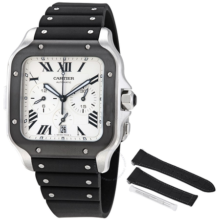 Cartier Santos XL Chronograph Automatic Silver Dial Men's Watch WSSA0017