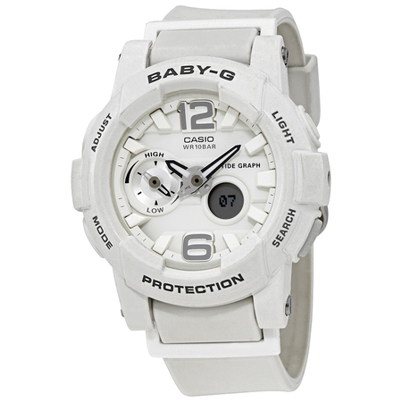 Casio Casio Baby-G Alarm World Time Chronograph Quartz Analog-Digital White Dial Ladies Watch BGA-180-7B1DR BGA-180-7B1DR