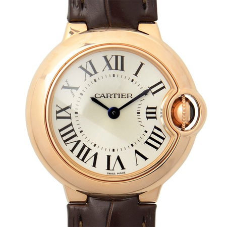 Cartier Ballon Bleu Silver Dial 18K Rose Gold Ladies Watch WGBB0007