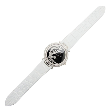 Cartier Bestiaire Evol D'un Phoenix Dark Purple Mother of Pearl with Diamonds Feather Dial Ladies Watch HPI00633