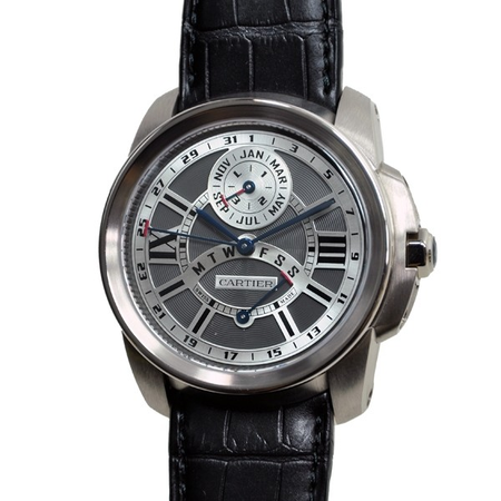 Cartier Calibre de  Perpetual Calendar 18 kt White Gold Men's Watch W7100030