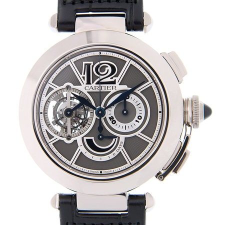 Cartier Pasha Tourbillon Chronograph 18 kt White Gold Men's Watch W3030013