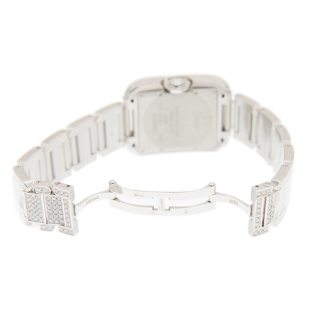 Cartier Tank Anglaise Diamond Pave 18kt White Gold Automatic Men's Watch HPI00561