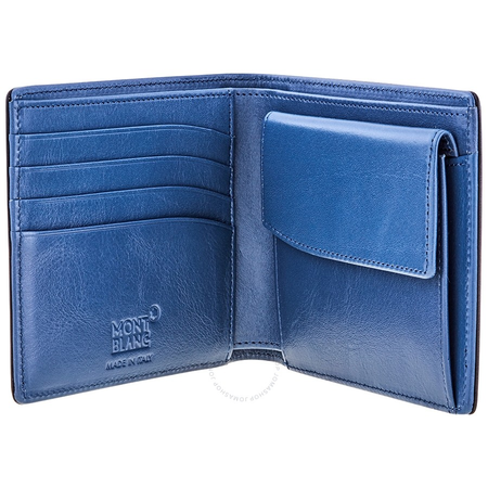 Montblanc Meisterstuck 4cc Wallet- Black/ Light Blue 118300