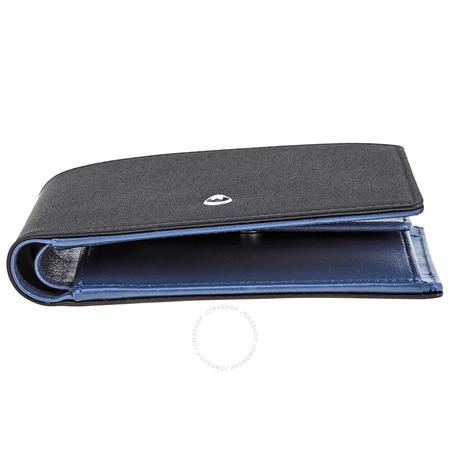 Montblanc Meisterstuck 4cc Wallet- Black/ Light Blue 118300