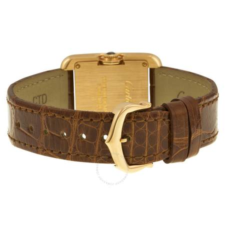 Cartier Tank Anglaise Silver Dial 18k Rose Gold Brown Leather Small Ladies Watch W5310027