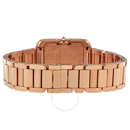 Cartier Tank Anglaise Silver Dial 18kt Rose Gold Diamond Ladies Watch WT100002