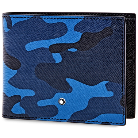 Montblanc Sartorial 6 cc Wallet- Camouflage Blue 118674
