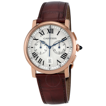 Cartier Rotonde Silver Sunday Dial 18kt Pinks Gold Men's Watch W1556238