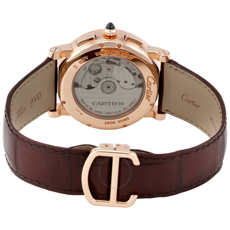Cartier Rotonde Silver Sunday Dial 18kt Pinks Gold Men's Watch W1556238