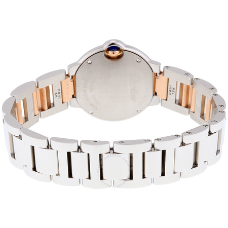 Cartier Ballon Bleu Mother of Pearl Stainless Steel and 18kt Rose Gold Ladies Watch W2BB0009