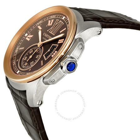 Cartier Calibre de Cartier Brown Dial Pink Gold Bezel Automatic Men's Watch W7100051