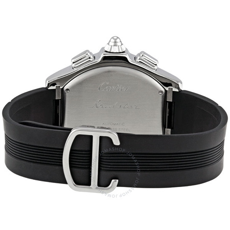 Cartier Roadster Chronograph Silver Dial Black Rubber Automatic Men's Watch W6206020