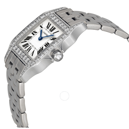 Cartier Santos Demoiselle 18kt White Gold Diamond Large Ladies Watch WF9004Y8