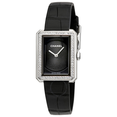 Chanel Boy-Friend Black Guilloché Dial Ladies Watch H4883