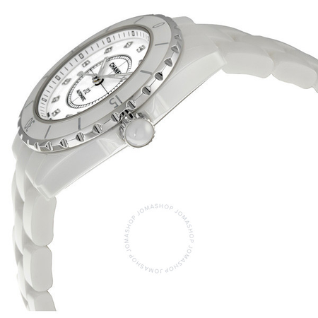 Chanel J12 Diamond White Ceramic Midsize Unisex Watch H1629