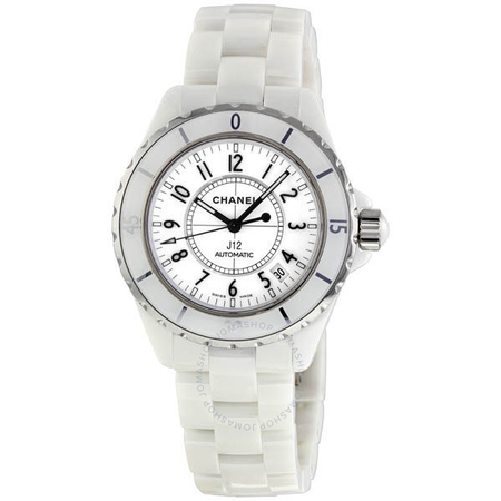 Chanel J12 White Automatic White Dial White Ceramic Watch H0970