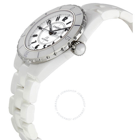 Chanel J12 White Automatic White Dial White Ceramic Watch H0970
