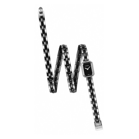 Chanel Premiere Black Dial Ceramic and Steel Diamond Ladies Watch H3058