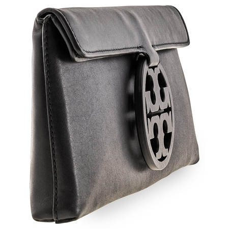 Tory Burch Miller Leather Clutch- Black 56267-001