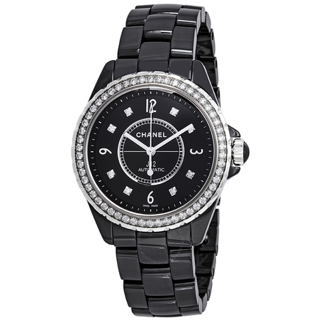Chanel J12 Black Dial Black Black Ceramic Watch H3109