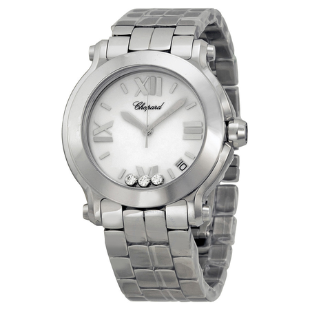 Chopard Happy Sport White with Diamonds Dial Ladies Watch 278477-3013