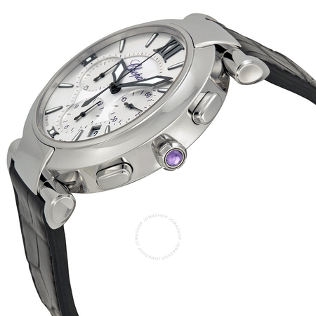 Chopard Imperiale Chronograph Automatic Silver Dial Stainless Steel Men's Leather Strap Watch 388549-3001 38/8549-3001
