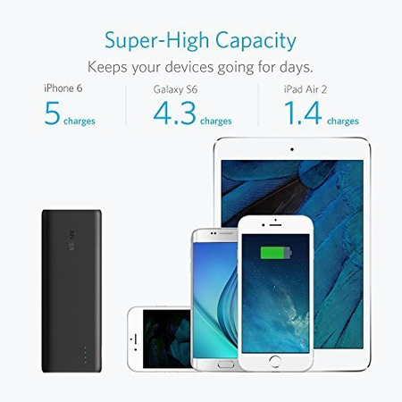 Anker PowerCore 15600 mAh External Battery Pack for All Smartphones - Black