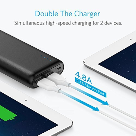 Anker PowerCore 20100 - Ultra High Capacity Power Bank with 4.8A Output, PowerIQ Technology for iPhone, iPad and Samsung Galaxy and More (Black)