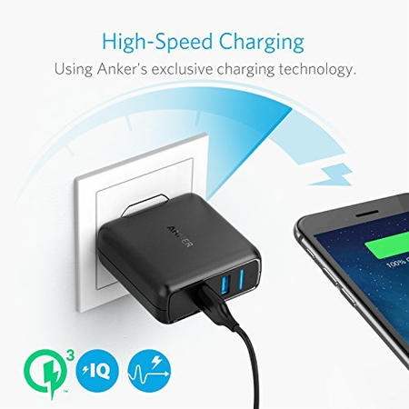 Anker Quick Charge 3.0 39W Dual USB Wall Charger, PowerPort Speed 2 for Galaxy S7 / S6 / Edge / Plus, Note 5 / 4 and PowerIQ for iPhone 7 / 6s / Plus, iPad Pro / Air 2 / mini, LG, Nexus, HTC and More