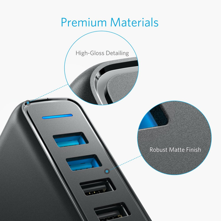 Anker Quick Charge 3.0 63W 5-Port USB Wall Charger, PowerPort Speed 5 for Galaxy S7 / S6 / Edge / Plus, Note 5 / 4 and PowerIQ for iPhone 7 / 6s / Plus, iPad Pro / Air 2 / mini, LG, Nexus, HTC & More