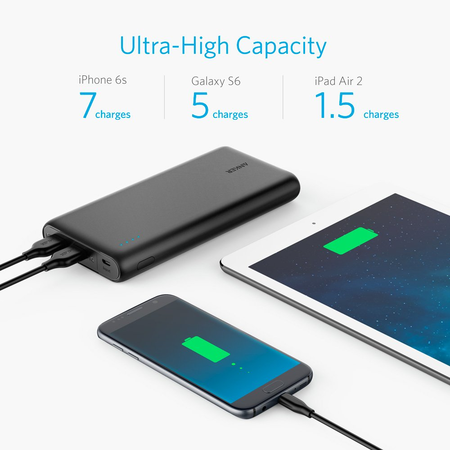 Anker PowerCore Speed 20000 QC, Qualcomm Quick Charge 3.0 Portable Charger, Backwards Compatible With Quick Charge 1 & 2, with Power IQ, 20000 mAh Power Bank for Samsung, iPhone, iPad and More