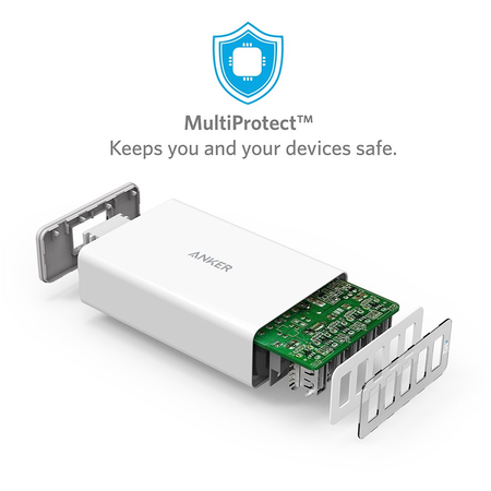 Anker 60W 6-Port USB Wall Charger, PowerPort 6 for iPhone 7 / 6s / Plus, iPad Pro / Air 2 / mini, Galaxy S7 / S6 / Edge / Plus, Note 5 / 4, LG, Nexus, HTC and More