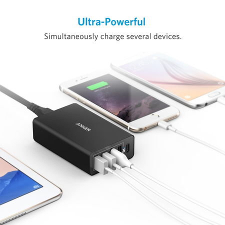 Anker USB Type-C 40W 5-Port USB Wall Charger, PowerPort 5 for iPhone 7 / 6s / Plus, iPad Pro / Air 2 / mini, Galaxy S7 / S6 / Edge / Plus, Note 5 / 4, LG, Nexus, HTC and More