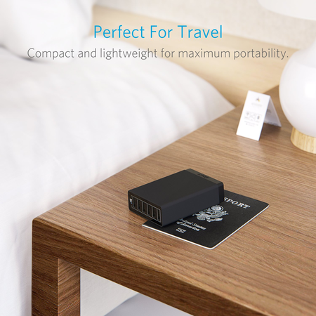 Anker PowerPort 6 60W Wall Charger, 6 USB Ports, High-Speed Charging with PowerIQ and VoltageBoost