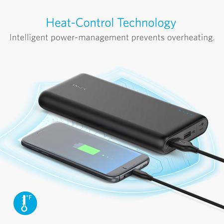 Anker PowerCore Speed 20000 QC, Qualcomm Quick Charge 3.0 Portable Charger, Backwards Compatible With Quick Charge 1 & 2, with Power IQ, 20000 mAh Power Bank for Samsung, iPhone, iPad and More