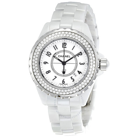 Chanel J12 Diamond White Ceramic Ladies Watch H0967