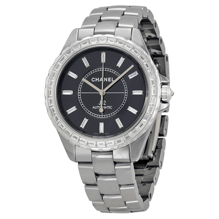 Chanel J12 Automatic Black Dial Grey Titanium Ceramic Unisex Watch H3155