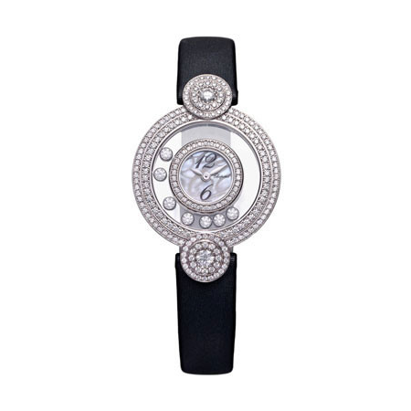Chopard Happy Diamonds Mother of Pearl Silk Strap Ladies Watch 209341-1001