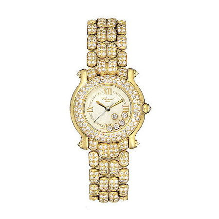 Chopard Happy Sport Diamond 18kt Yellow Gold Ladies Watch 27/6194-20