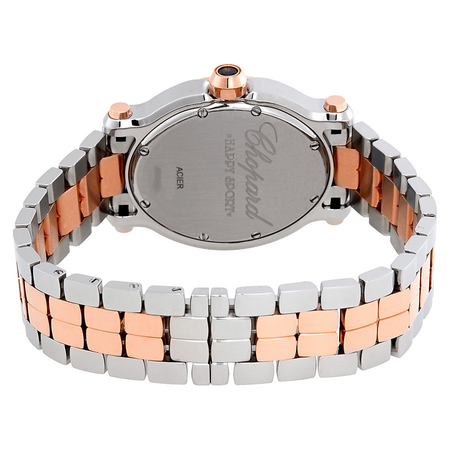 Chopard Happy Sport Oval Diamond 18 kt Rose Gold and Stainless Steel Ladies Watch 27/8546-6004