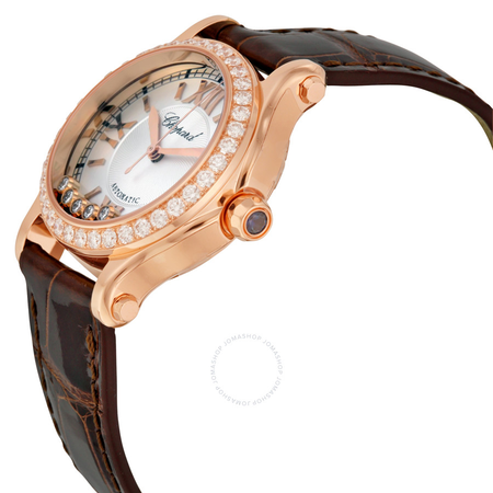 Chopard Happy Sport Silver Dial Alligator Leather Strap Ladies Watch 274893-5002