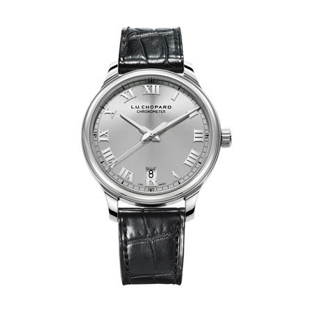 Chopard L.U.C. 1937 Classic Automatic Silver Dial Black Leather Men's Watch 168544-3002